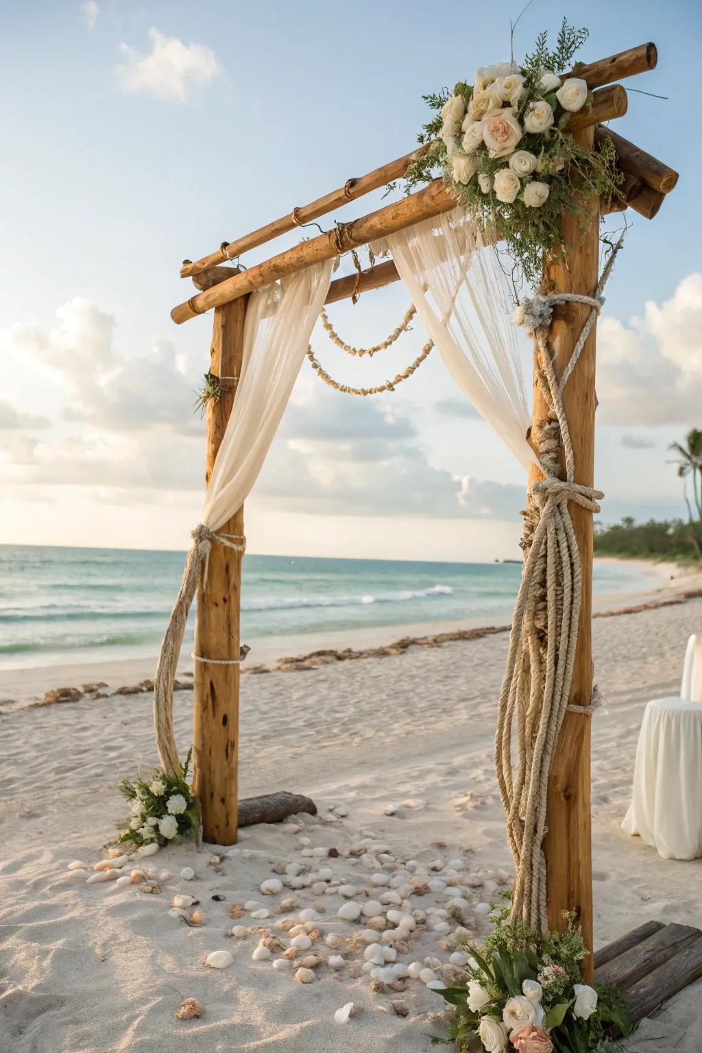 Nautical elements make your arch perfect for a seaside wedding.