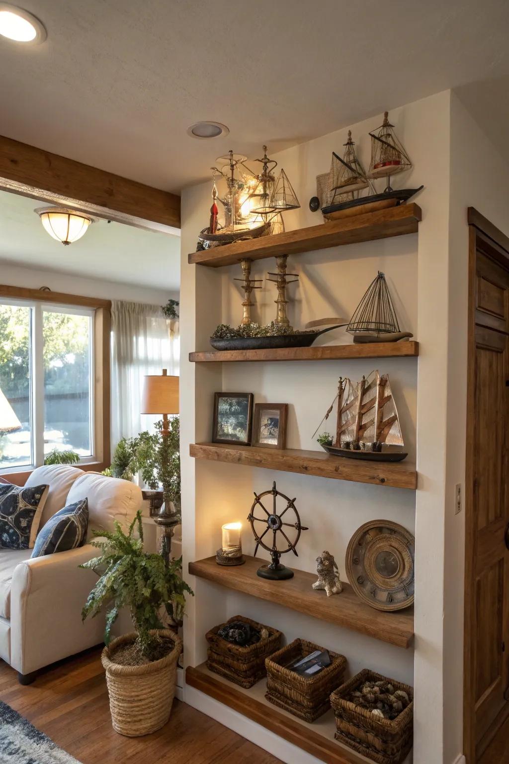 Bring the seaside home with a nautical-themed alcove.