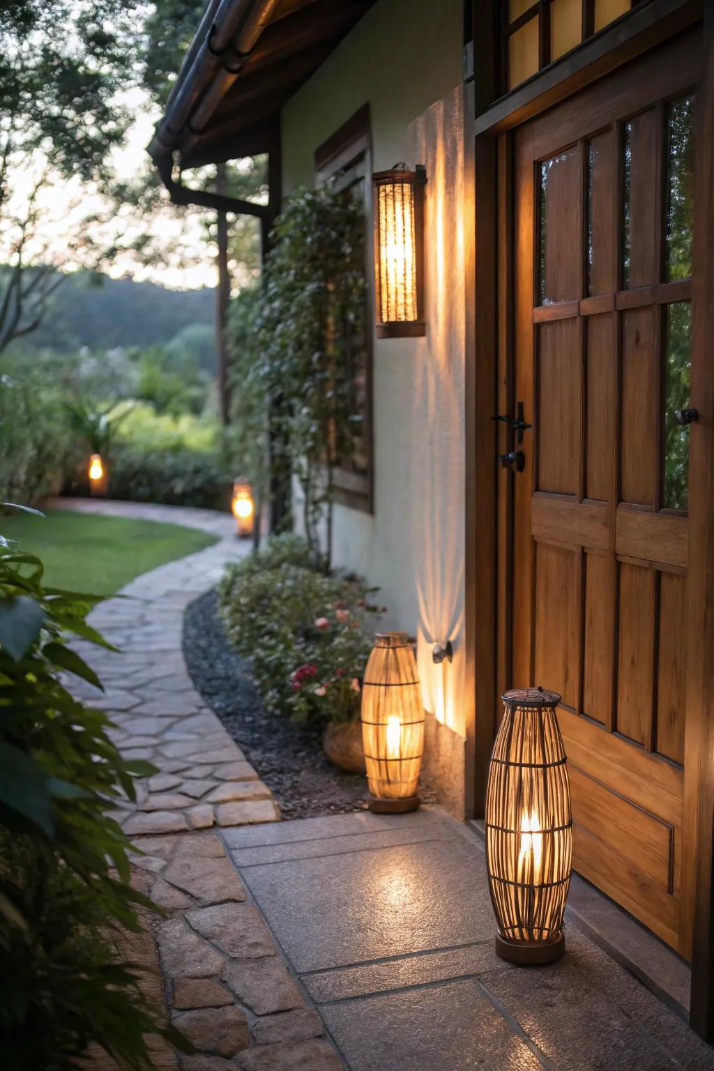 Bamboo lights provide a soft and natural lighting solution.