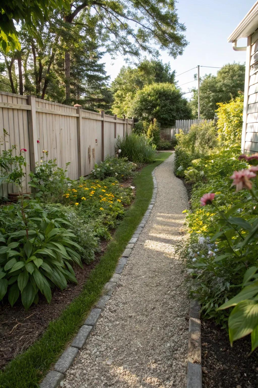 A permeable walkway allowing water to seep through effortlessly.