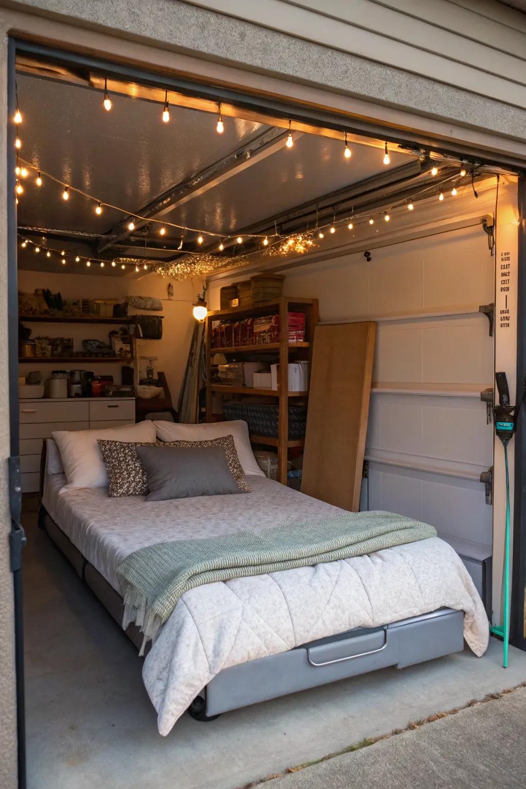 A convertible sleeping nook for surprise guests by the sea.