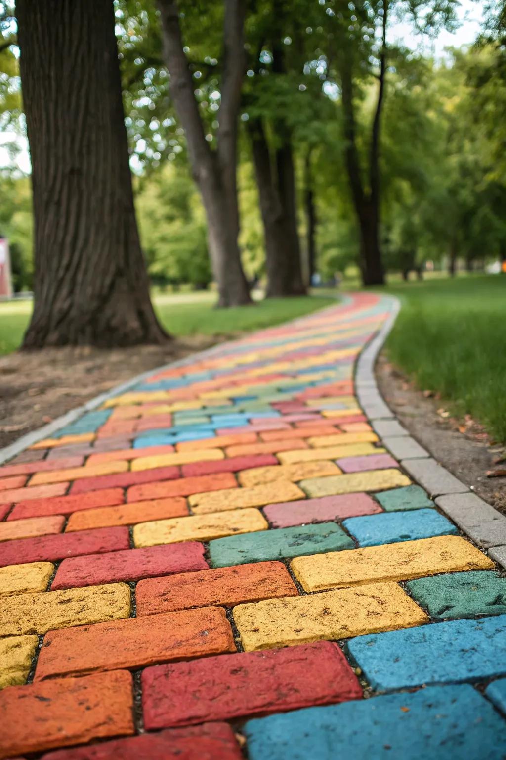 Colorful bricks: Add vibrancy and life to your path.