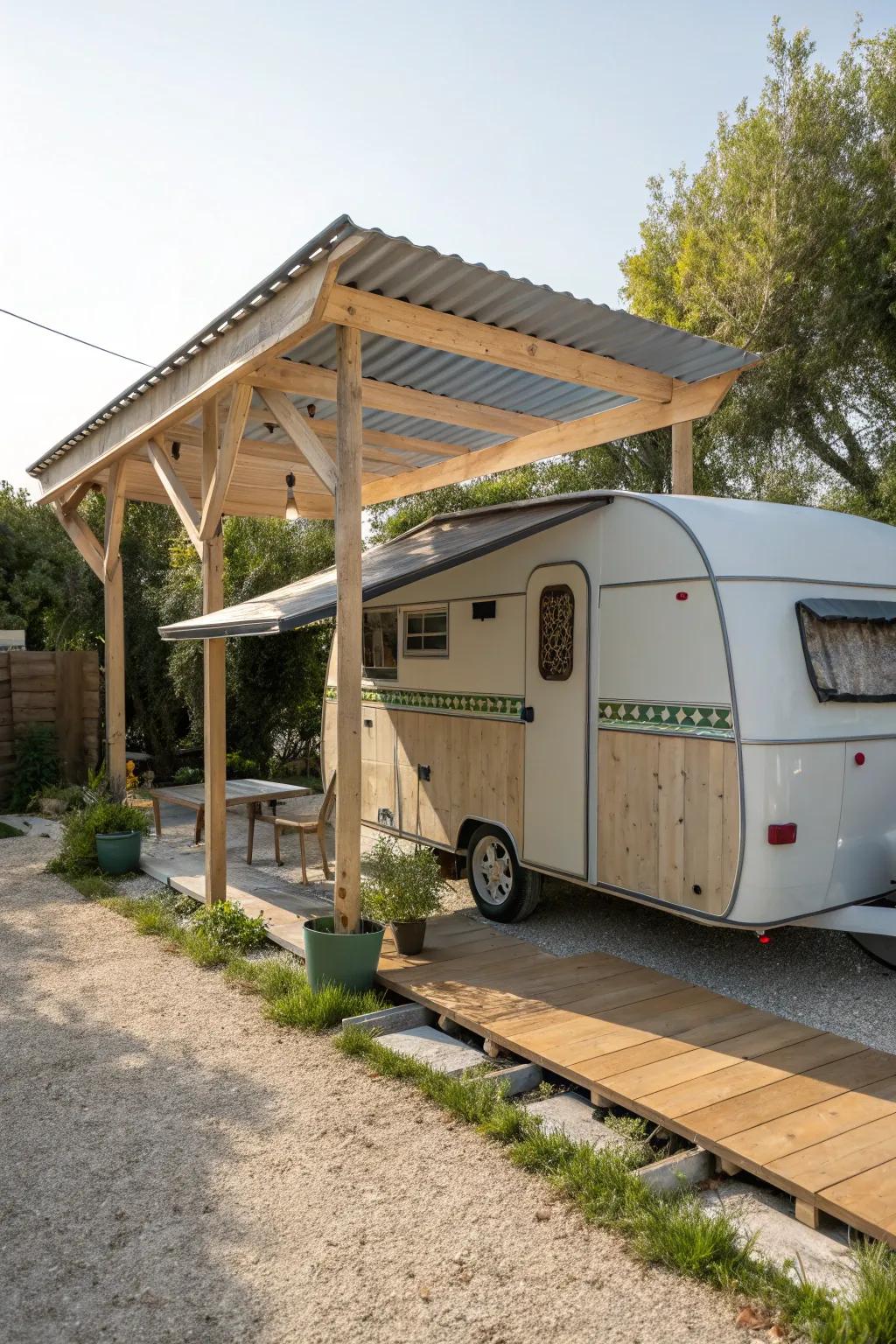 Eco-friendly carports offer sustainable protection.