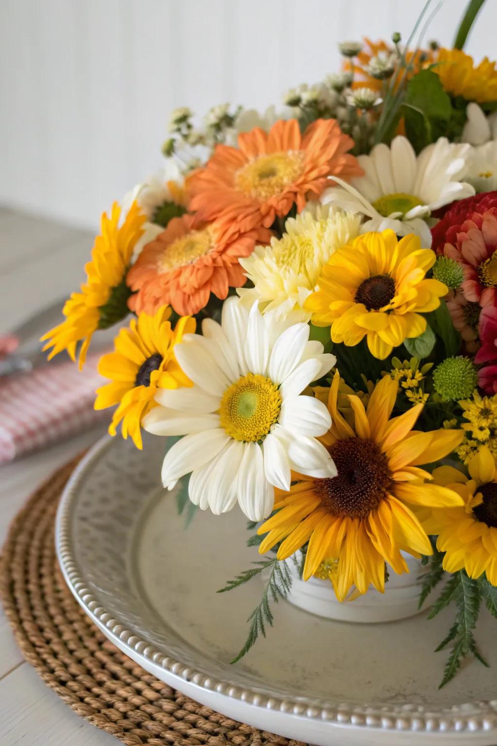 Bring energy to your table with a bold and colorful centerpiece.