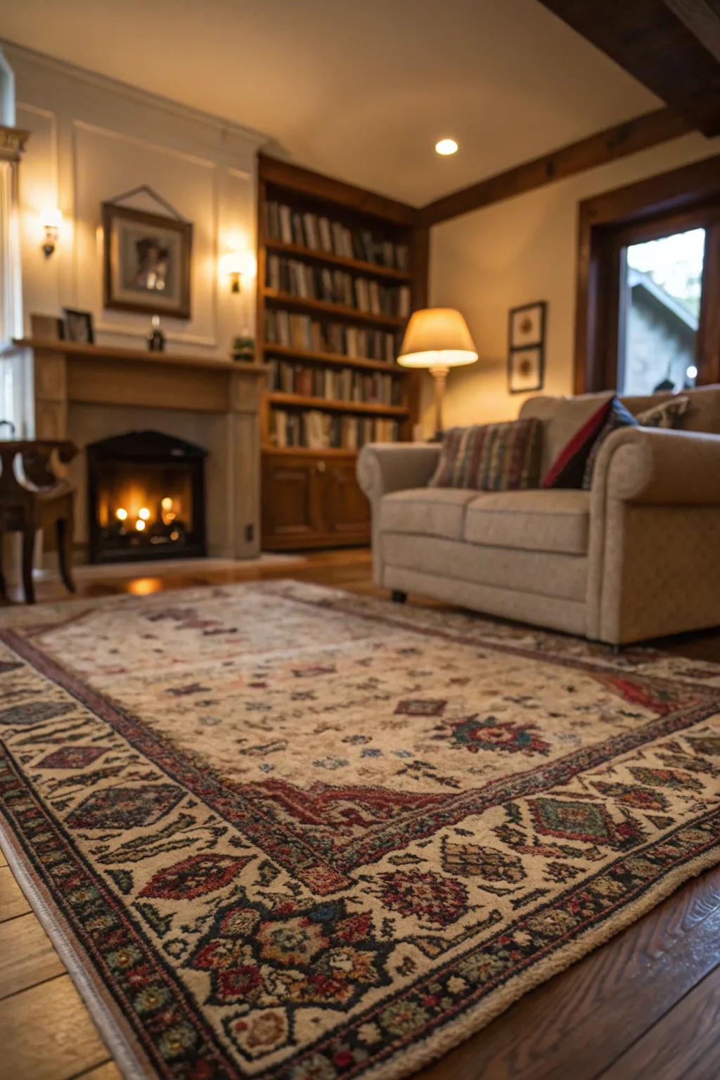 Area rugs are a cost-effective way to add warmth and style.