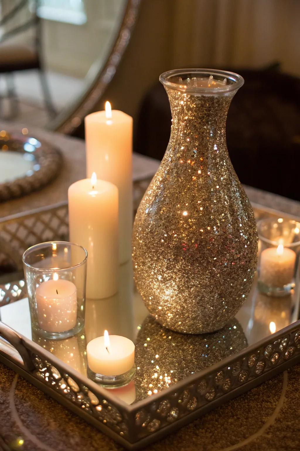 Sparkling shine: glitter adds a touch of glamour to any setting.