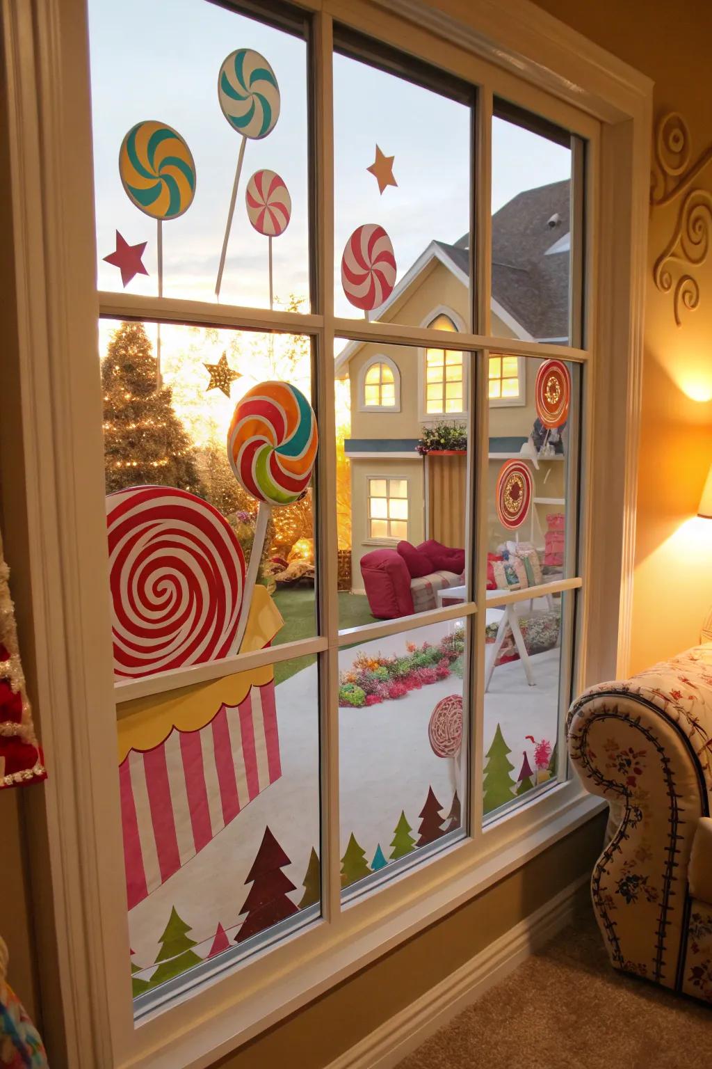 Sweeten your holiday décor with a candy land scene.