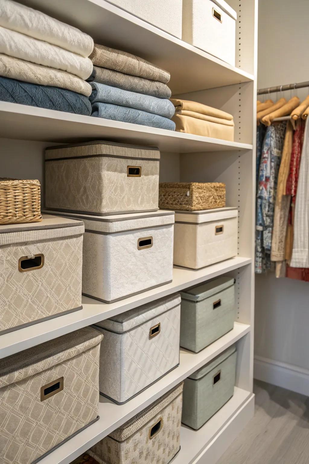 Add softness and elegance with fabric-covered boxes.