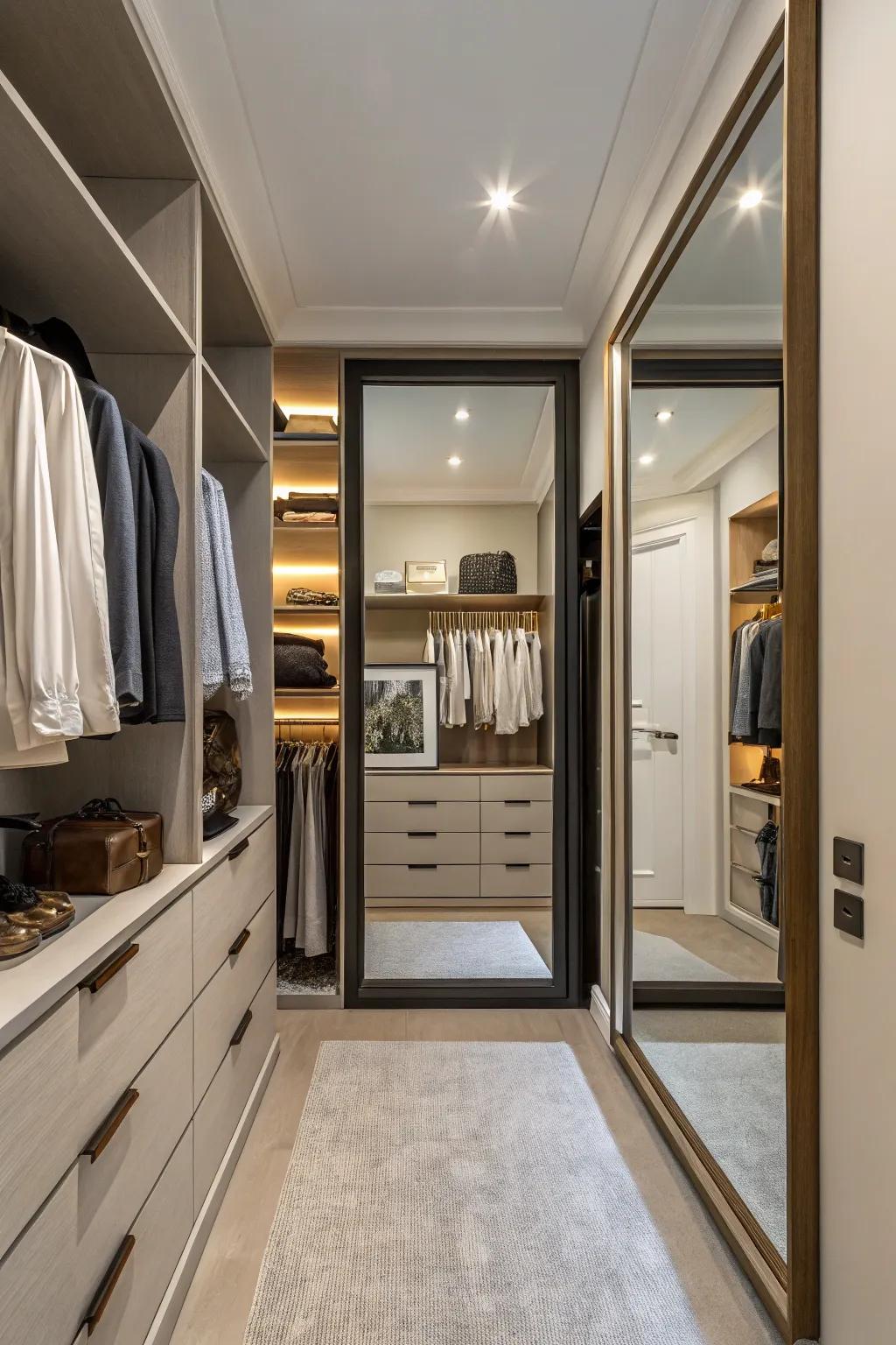 A mirror adds both function and a sense of spaciousness.