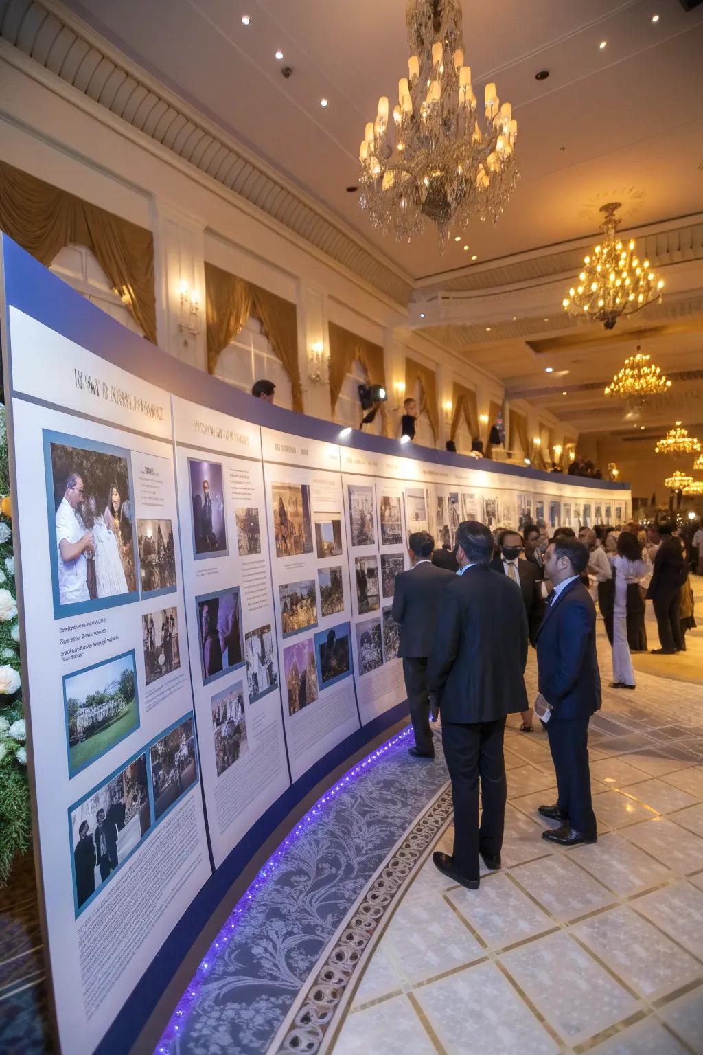 Take guests on a journey with a timeline display