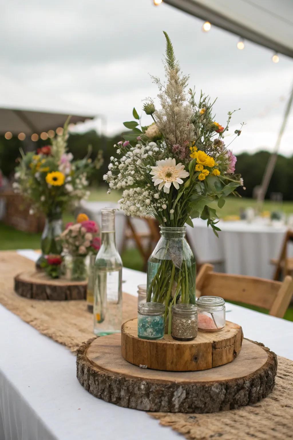 Eco-friendly decor adding sustainable charm to the wedding.