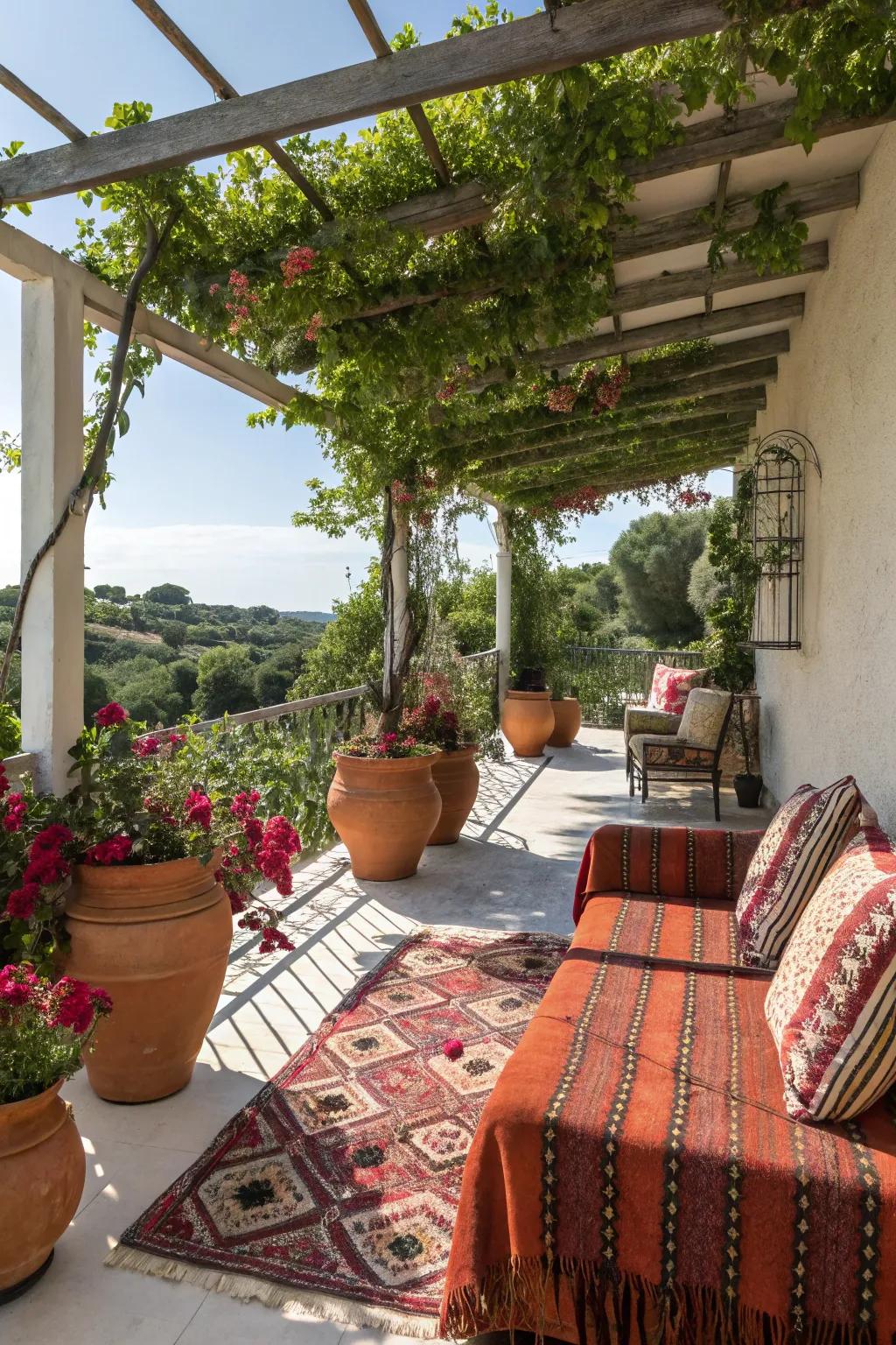 A Mediterranean-inspired pergola, offering a taste of the coast.