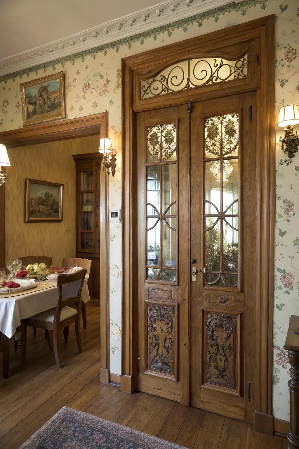 Parisian charm with vintage French panels.