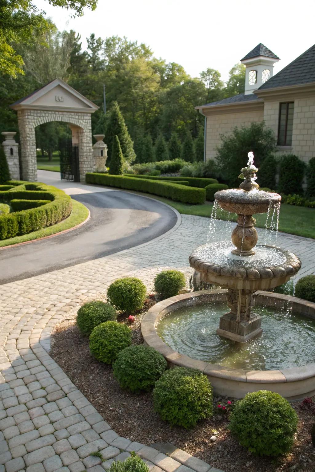 Water features add tranquility and elegance to your entrance.