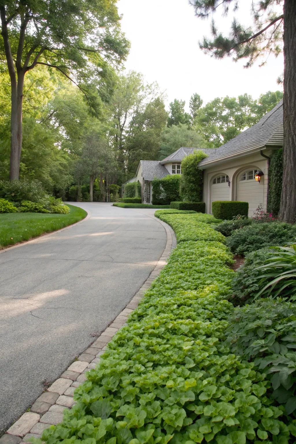 Eco-friendly ground covers create a lush and low-maintenance landscape.