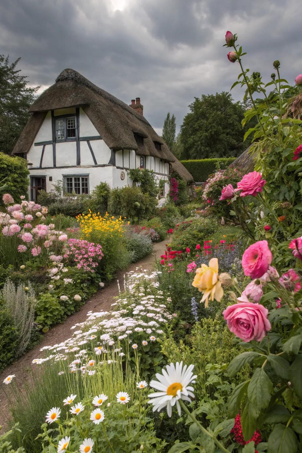 A stunning floral garden for a countryside vibe.