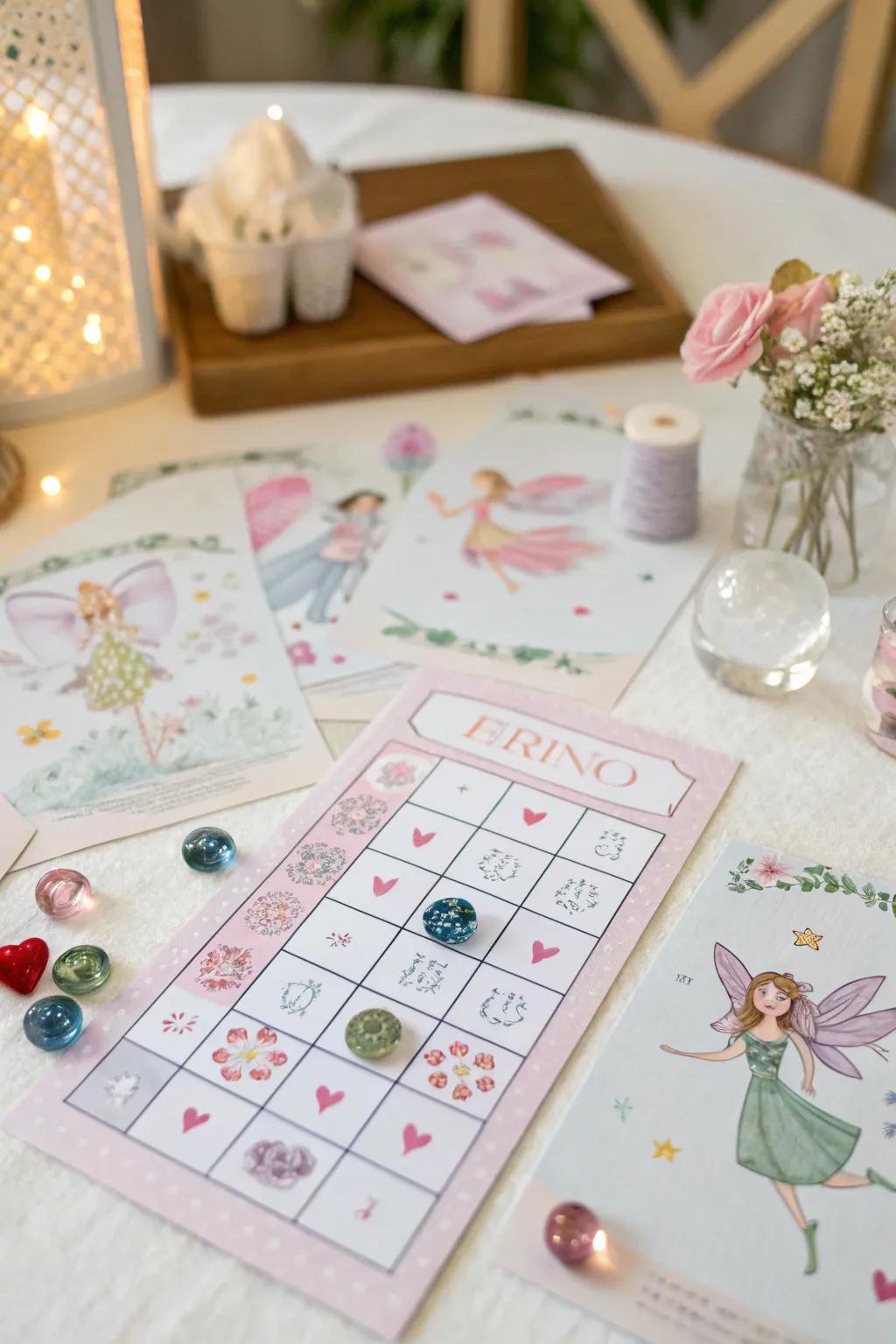 Fairy bingo adds a playful element to the festivities.