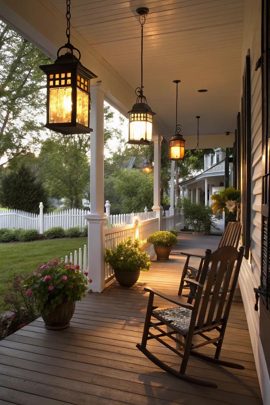 Lanterns add warmth and charm.