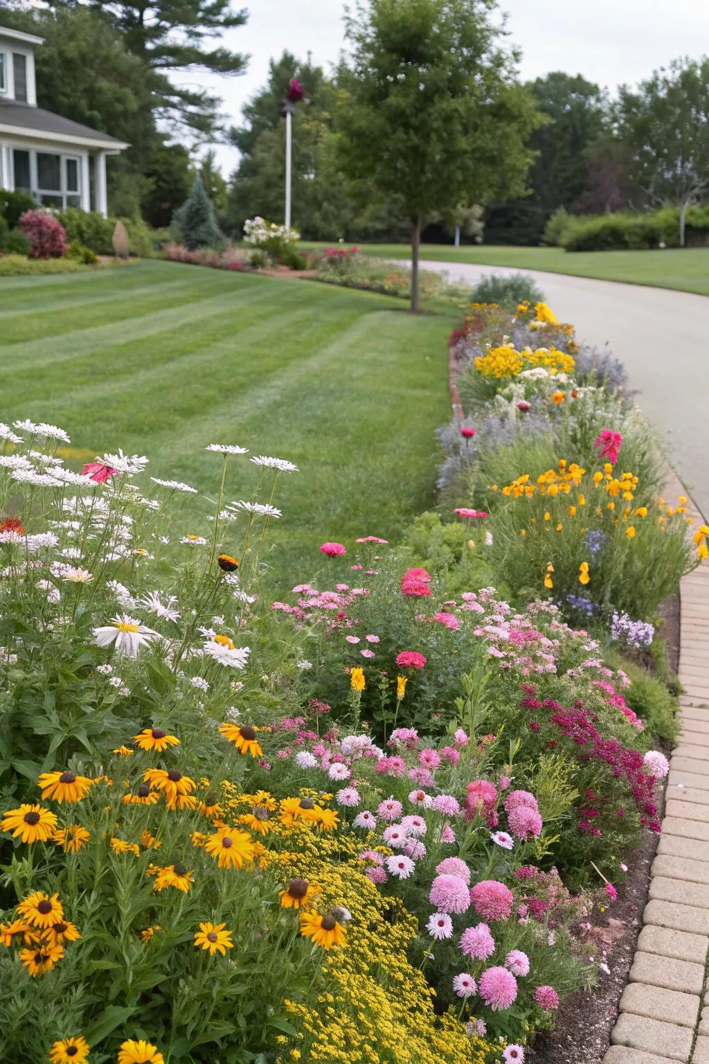 Wildflower meadows add natural beauty and color.