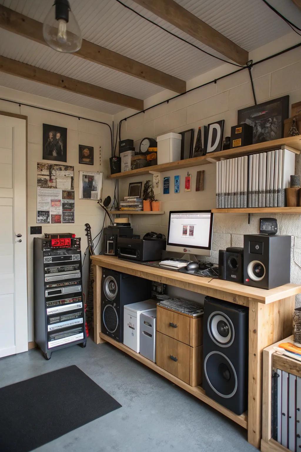 Elevate your workspace with a quality sound system.