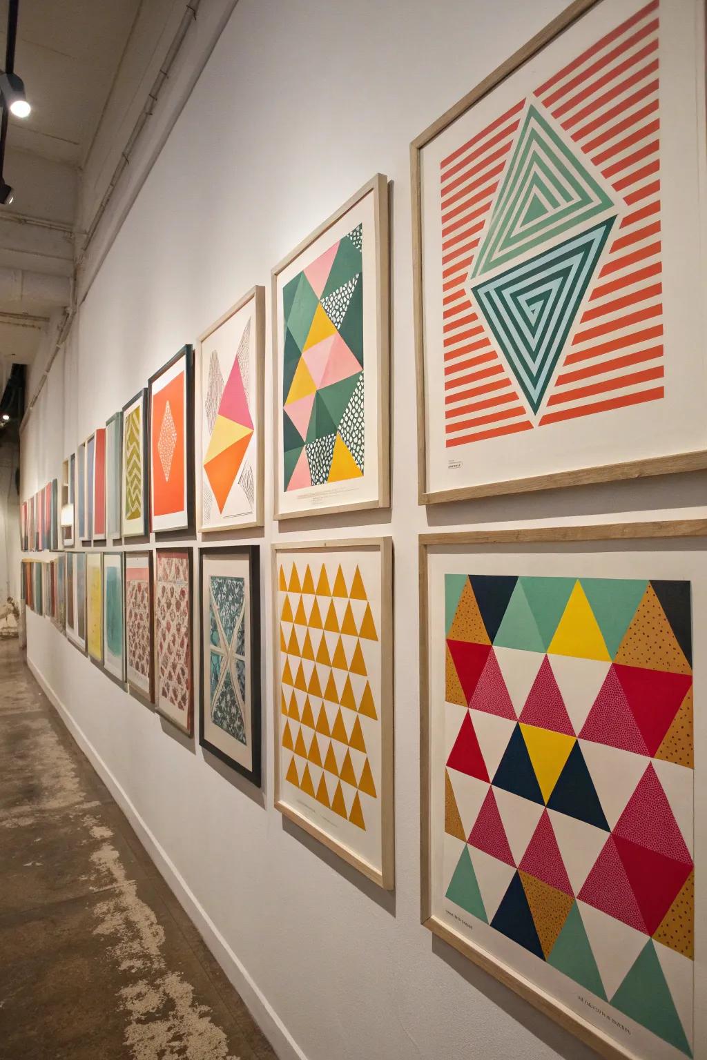 Framed prints offer a flexible and stylish geometric art solution.