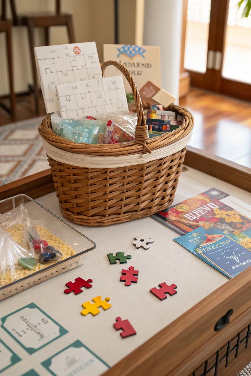 An interactive gift basket that doubles as an activity.