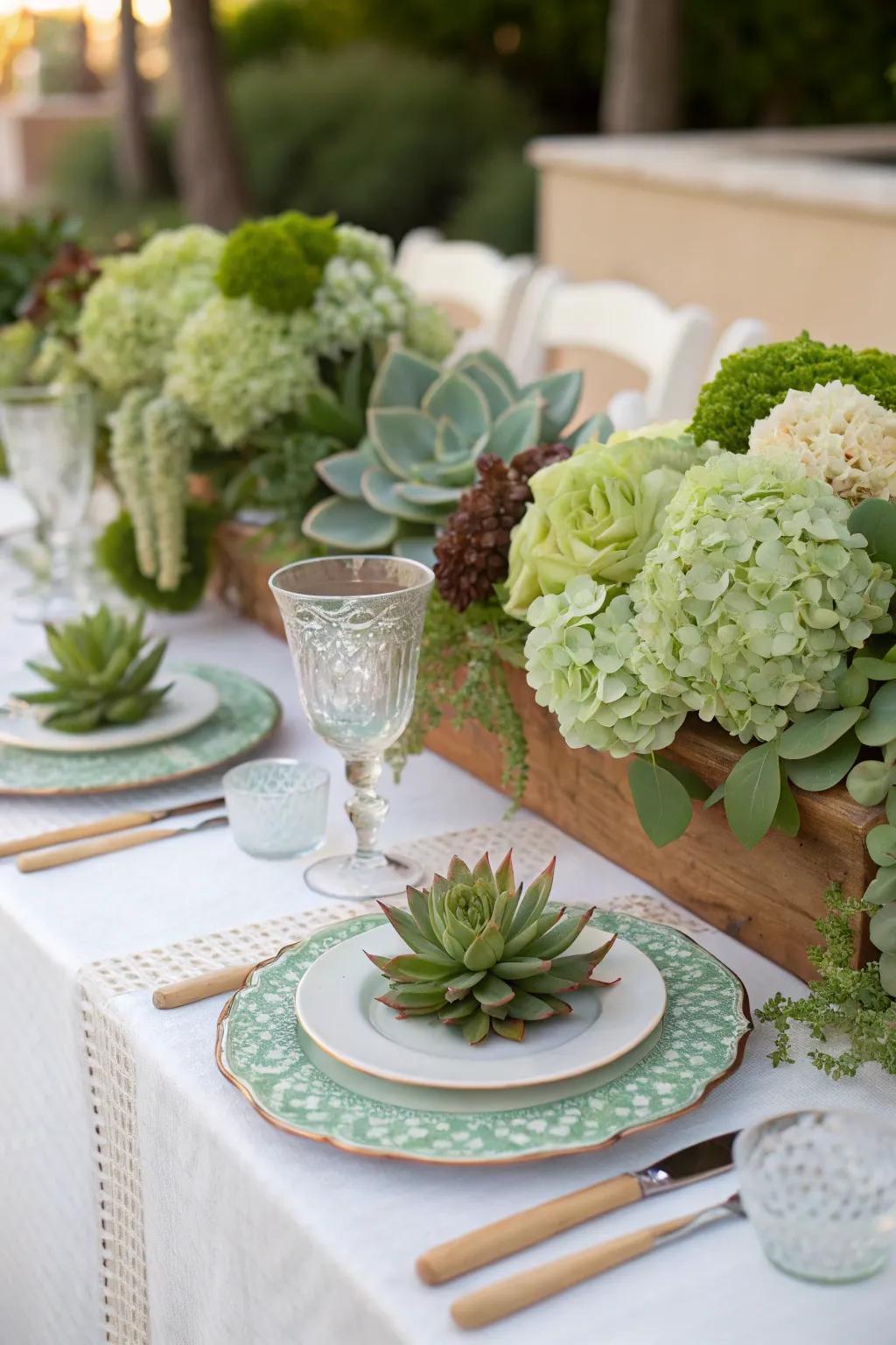 Green floral accents adding subtle color and texture.
