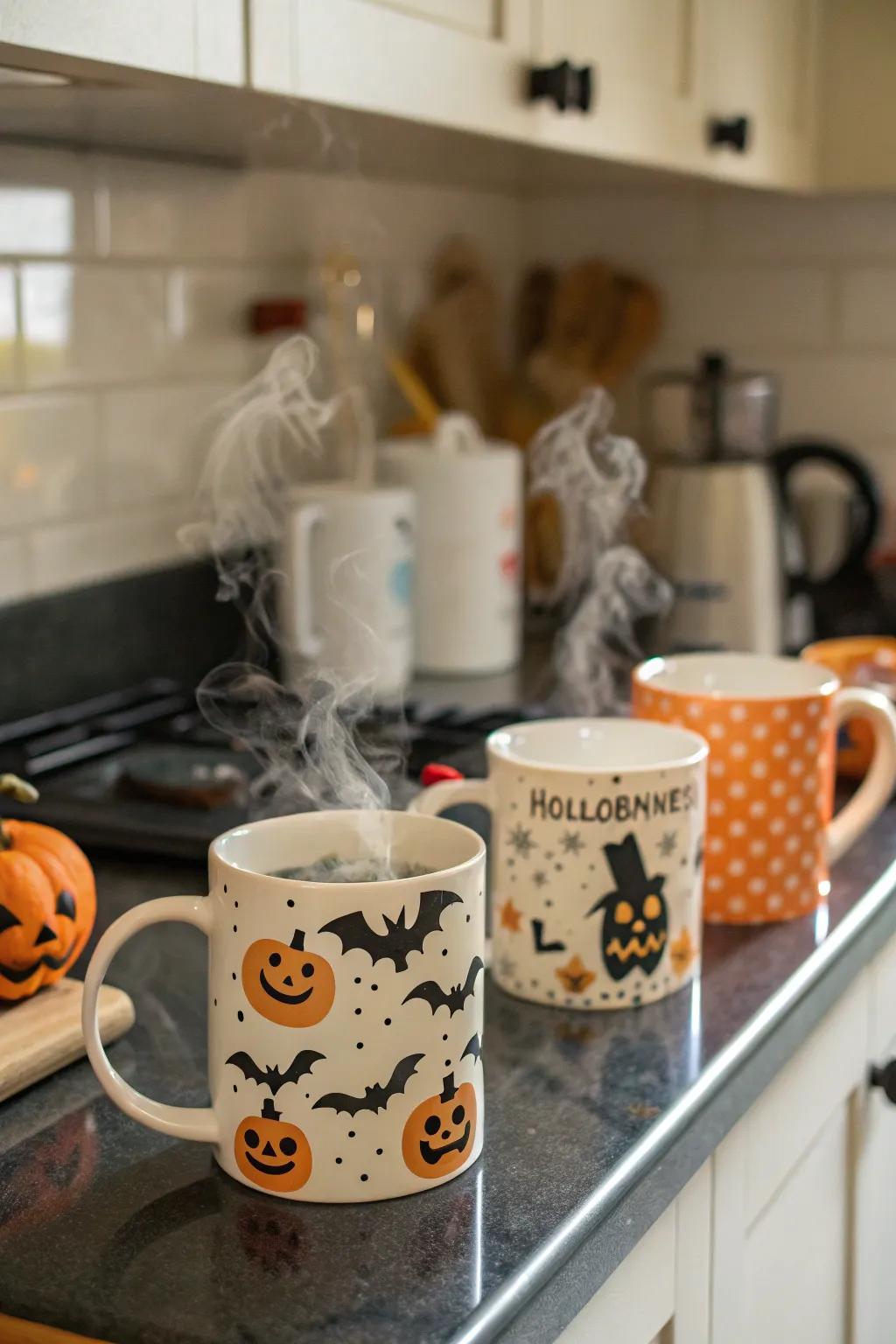 Vinyl mugs make sipping cider feel festive and fun.