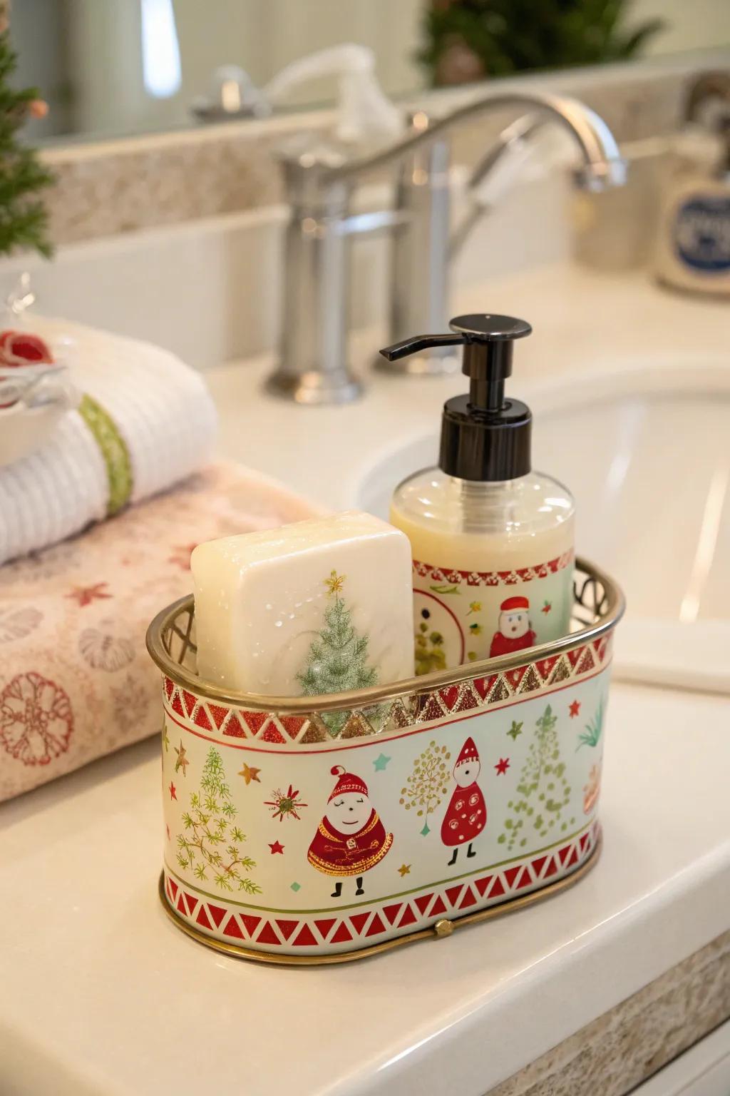 A seasonal soap holder for a practical and decorative touch