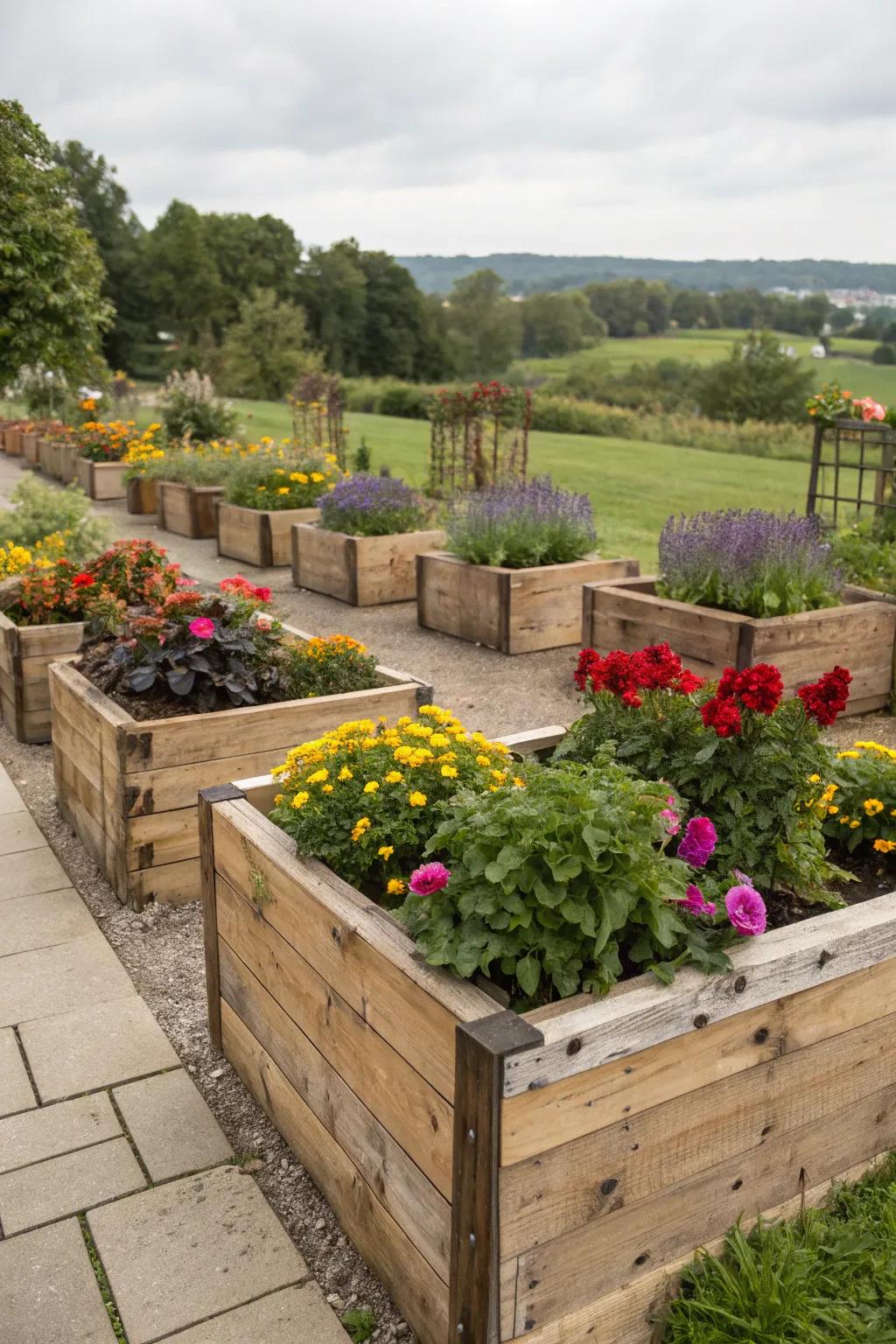 DIY wood planters blend sustainability with style.