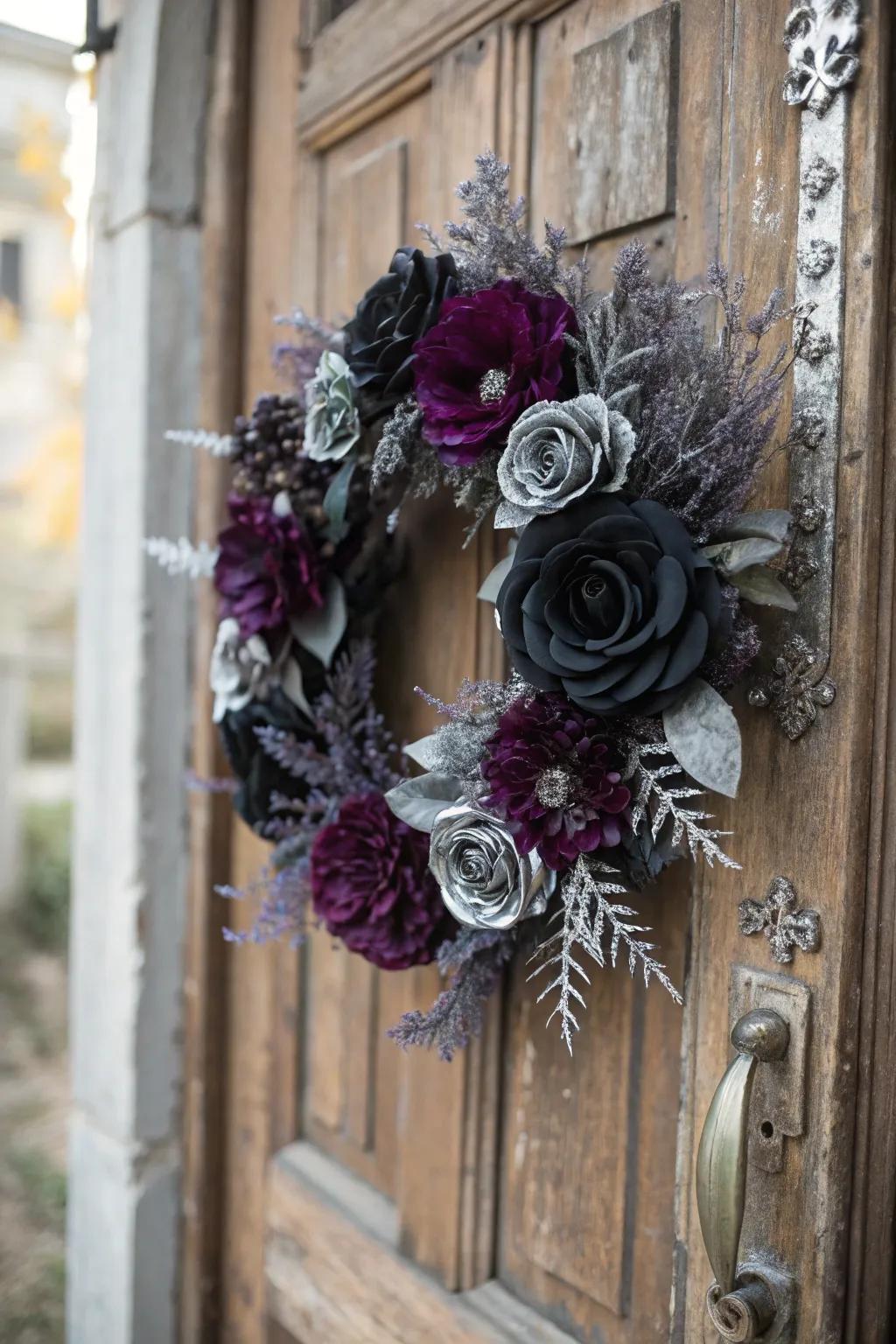 Create a hauntingly beautiful garden with this floral wreath.