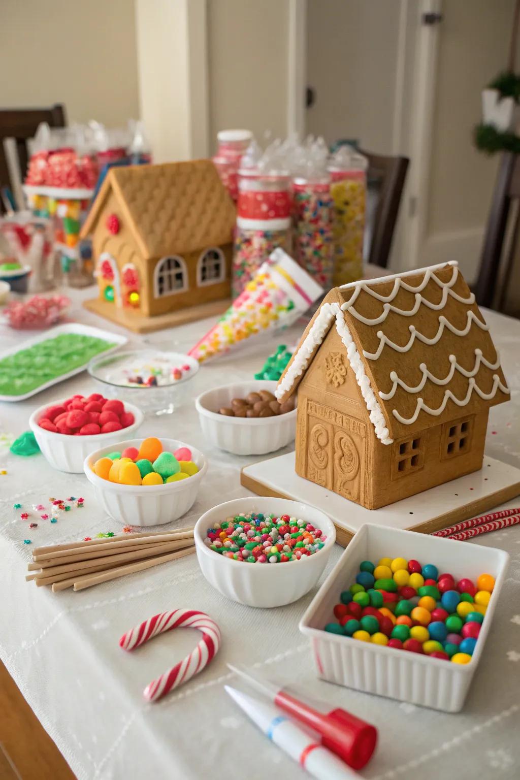 Indulge in creativity with a Gingerbread House decorating party.
