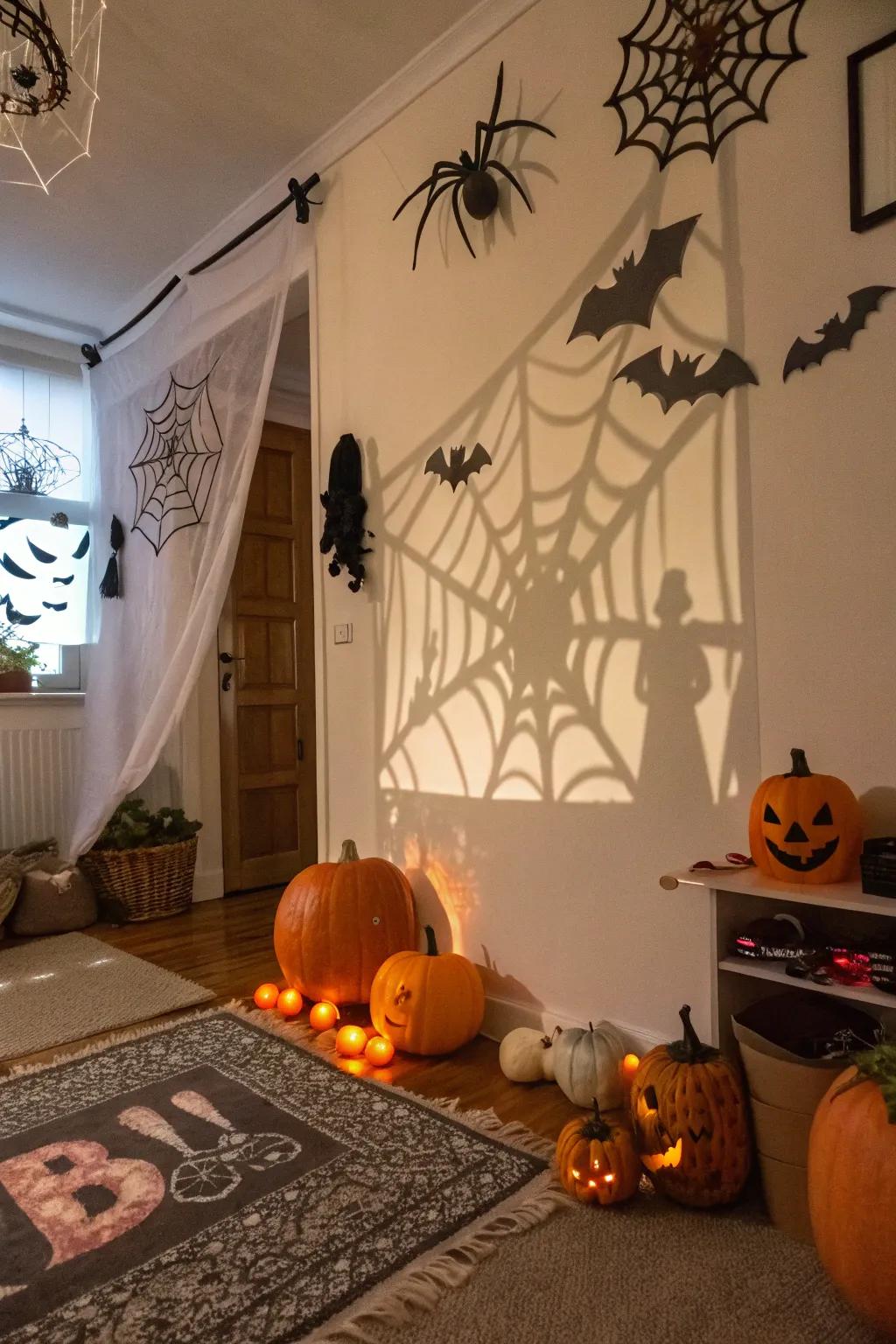 Cinematic shadows bringing Halloween to life