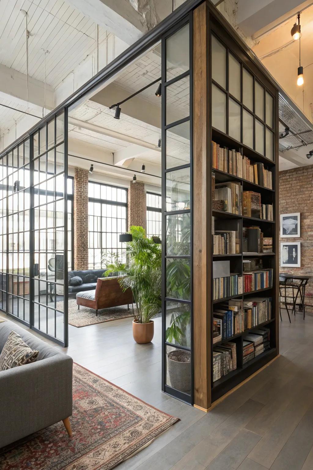 Room dividers that provide privacy while preserving the loft’s airy feel.