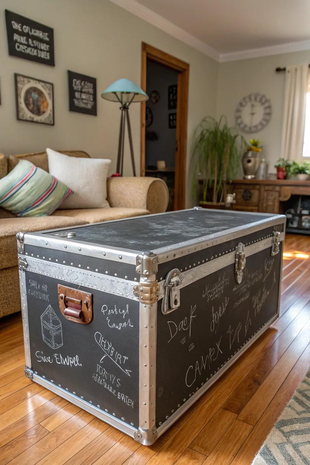 Chalkboard paint turns your trunk into a message board.