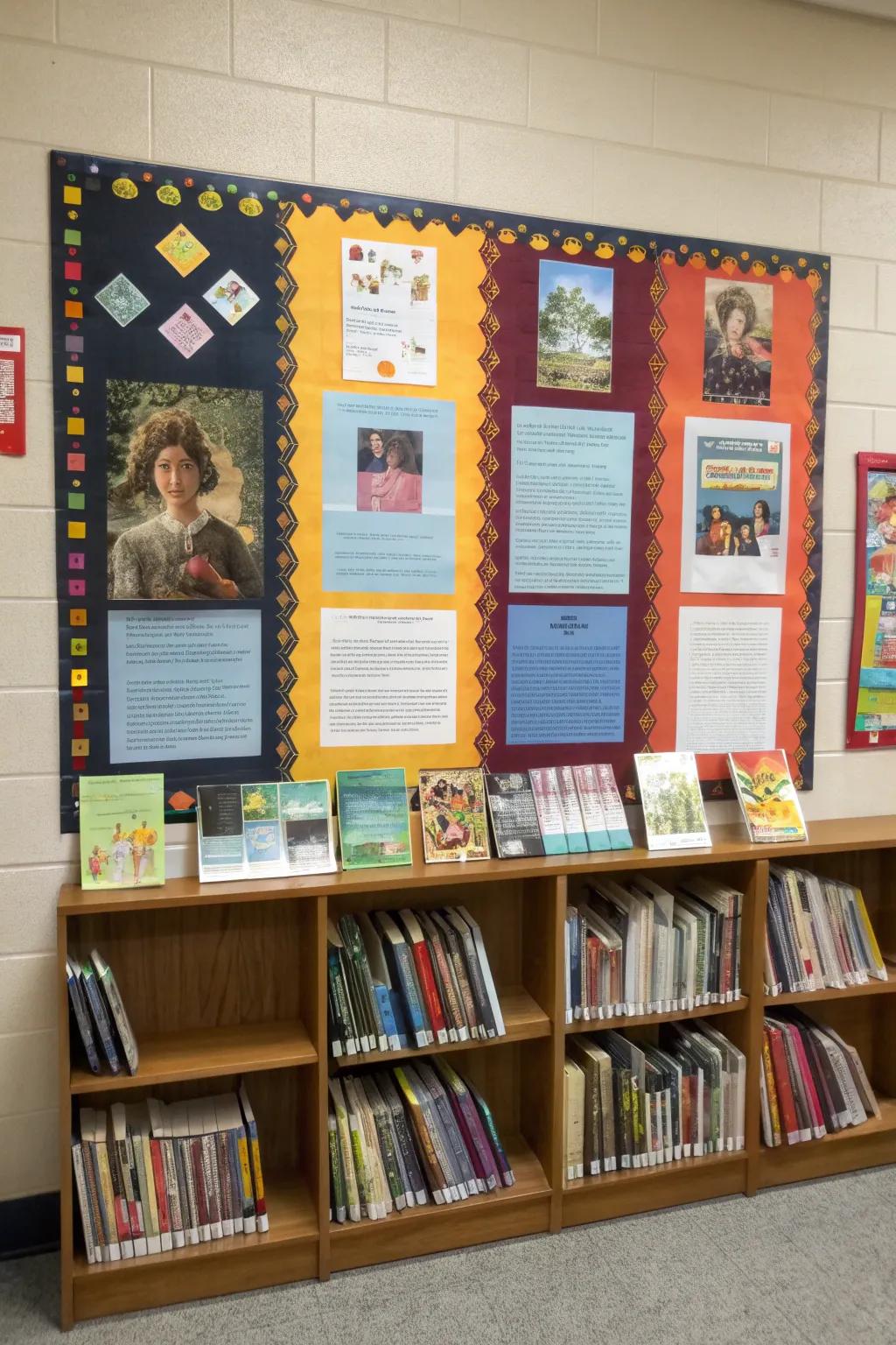 A literary bulletin board that encourages reading and exploration