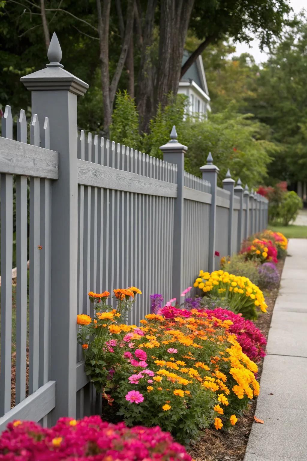 Create harmony with a monochromatic fence design.