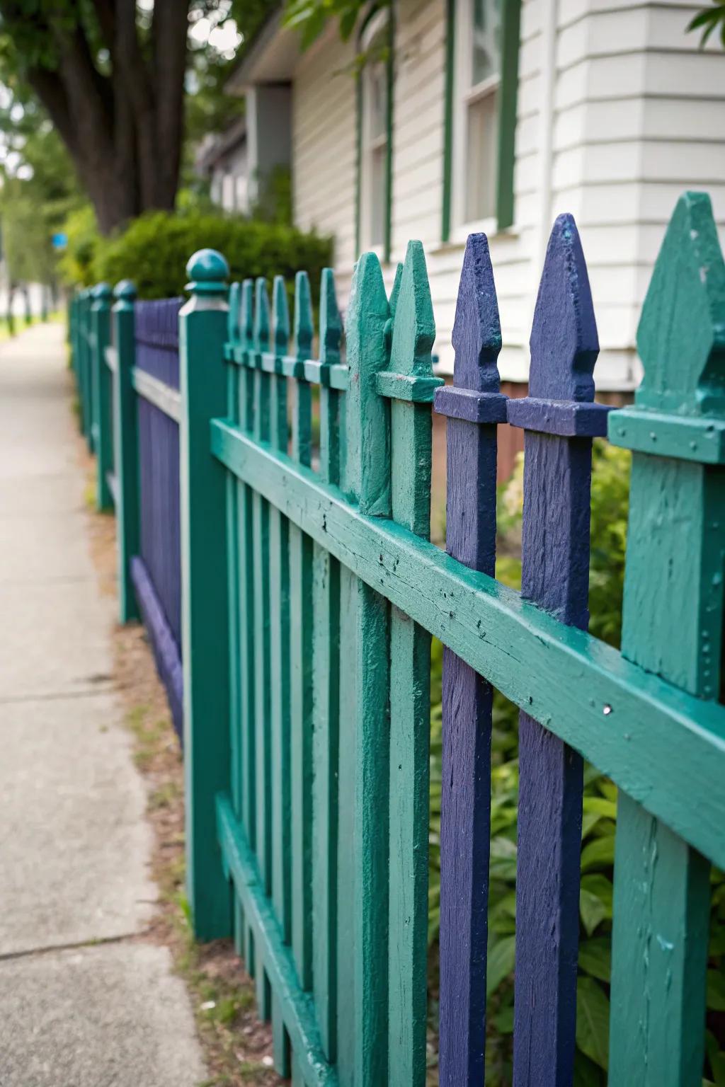 A luxurious picket fence in striking jewel tones.