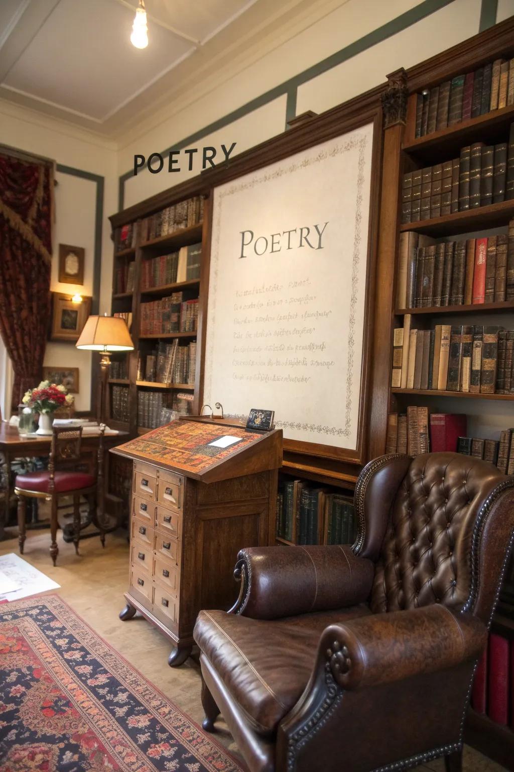 Revive the classics with a vintage poetry board.