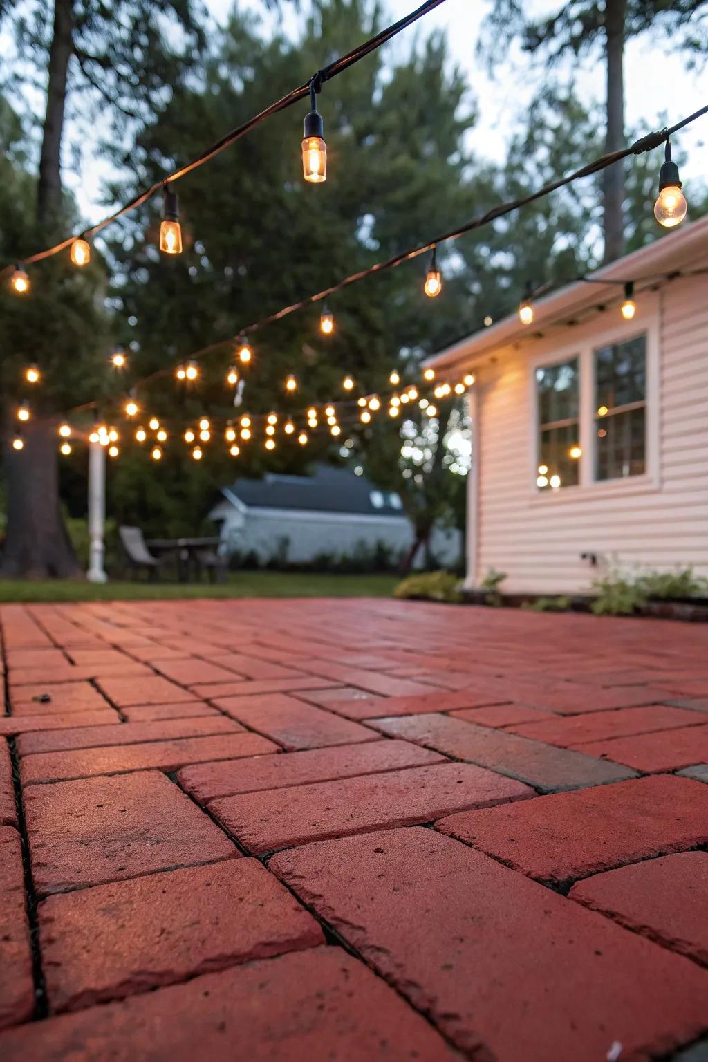 String lights add a touch of magic to your patio evenings.