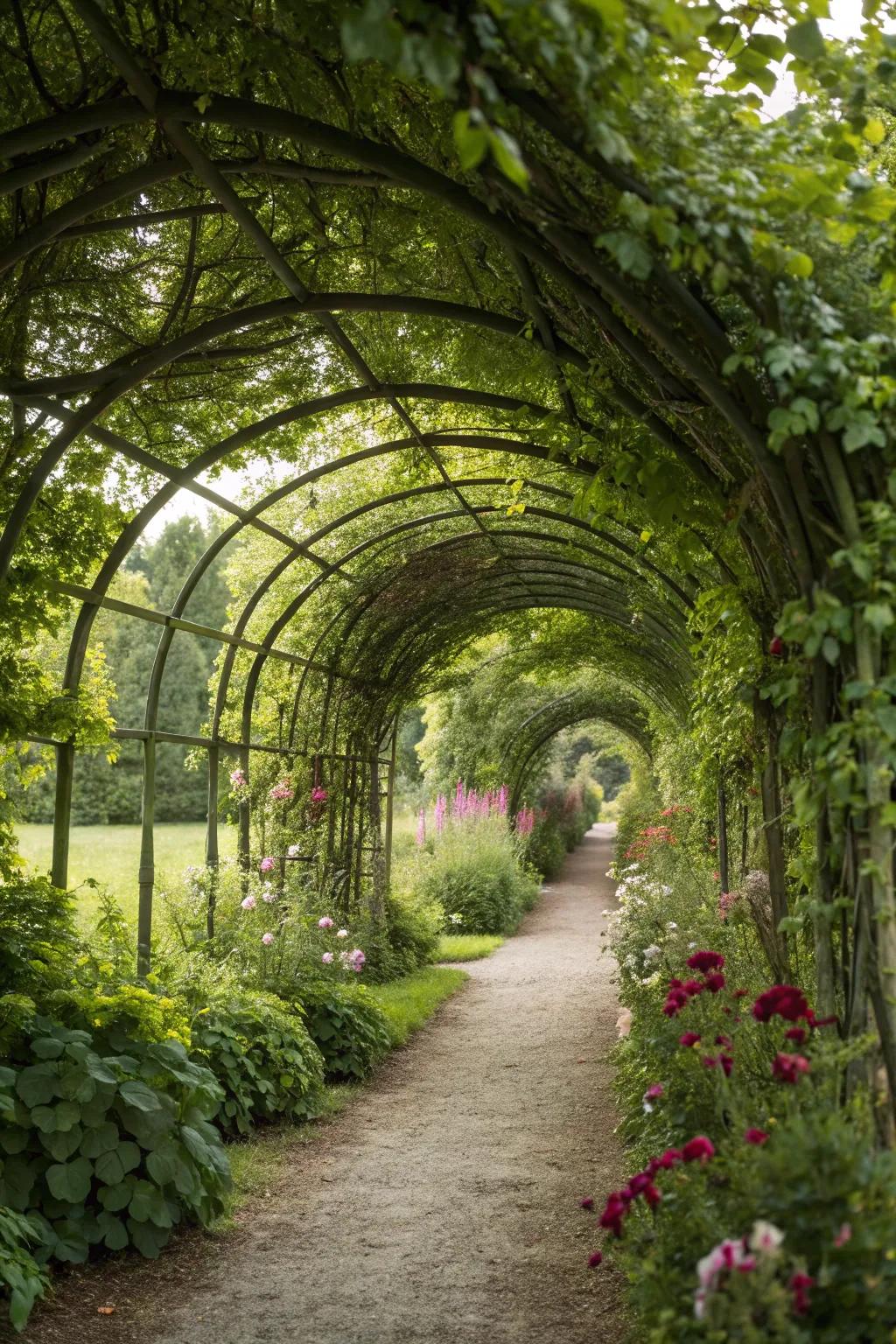 Walk through a magical plant tunnel.