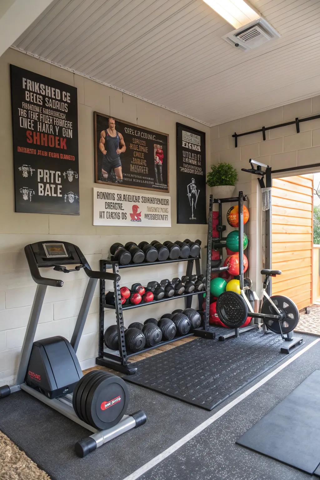 A fitness corner supports a balanced lifestyle.