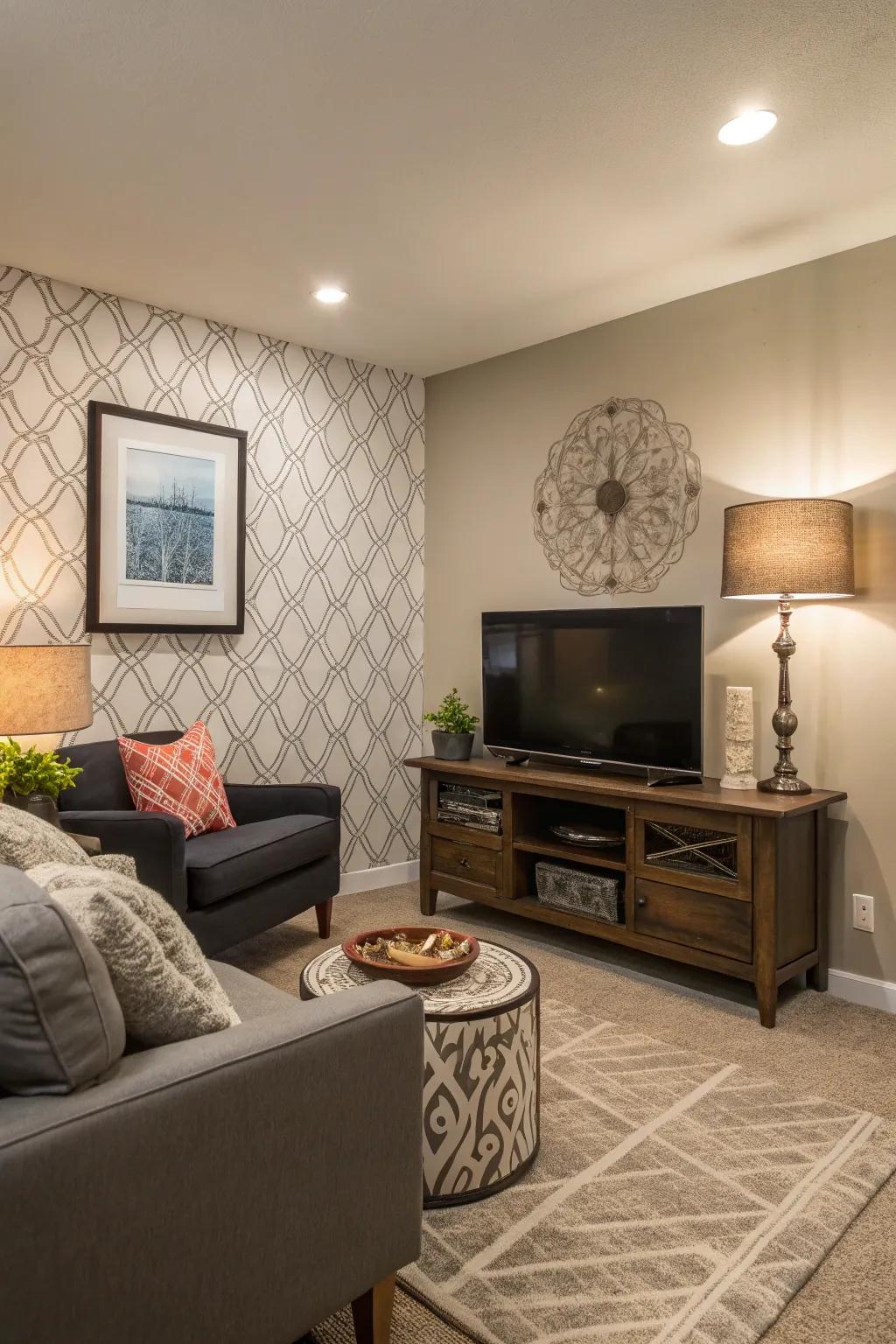 An accent wall provides a focal point and enhances your TV's presence.