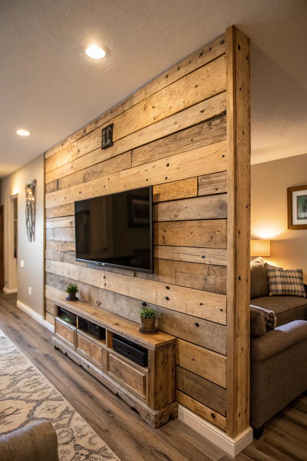 A rustic retreat with reclaimed wood accents.