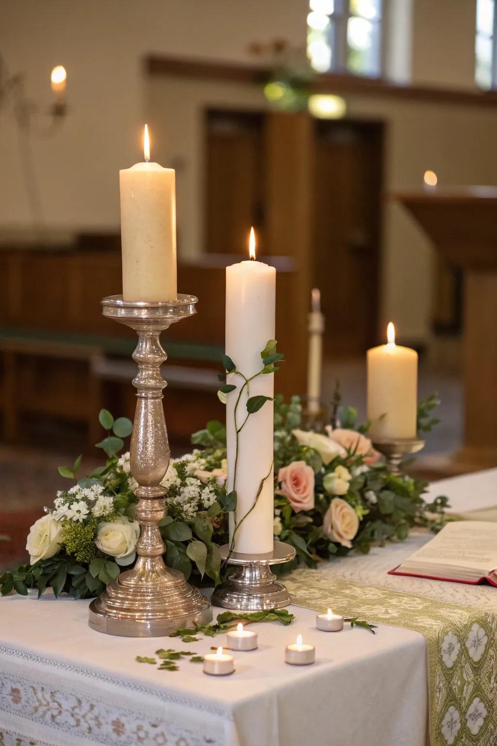 Height variations in candlesticks create a dynamic visual impact.