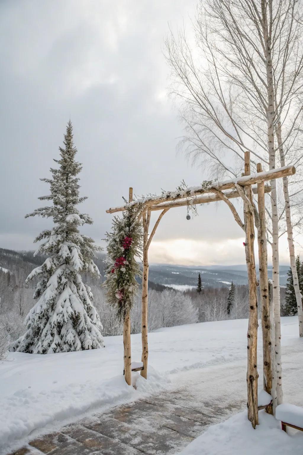 Birch wood adds a natural and cozy element to your wedding.