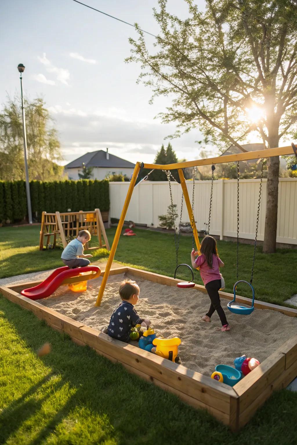 Children's play areas make the backyard a joyful space for the whole family.