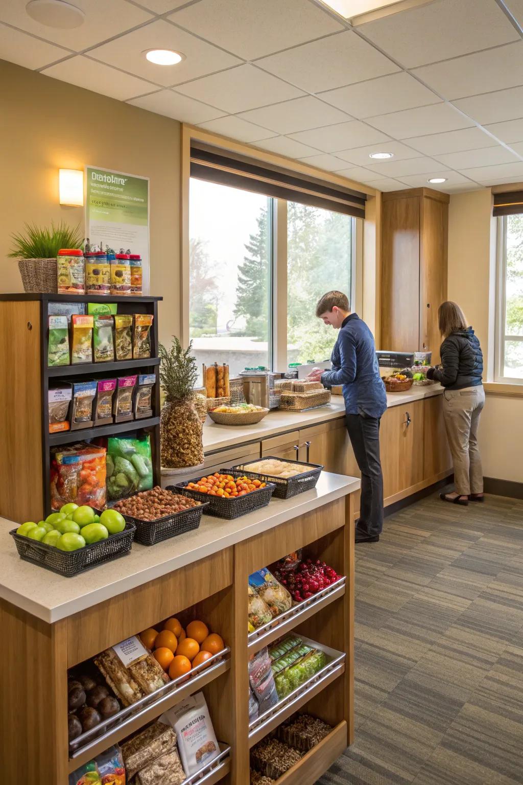 A sustainable snack bar supports health and well-being.