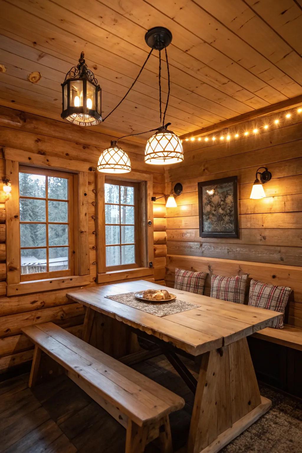 Custom lighting adding elegance to a cabin