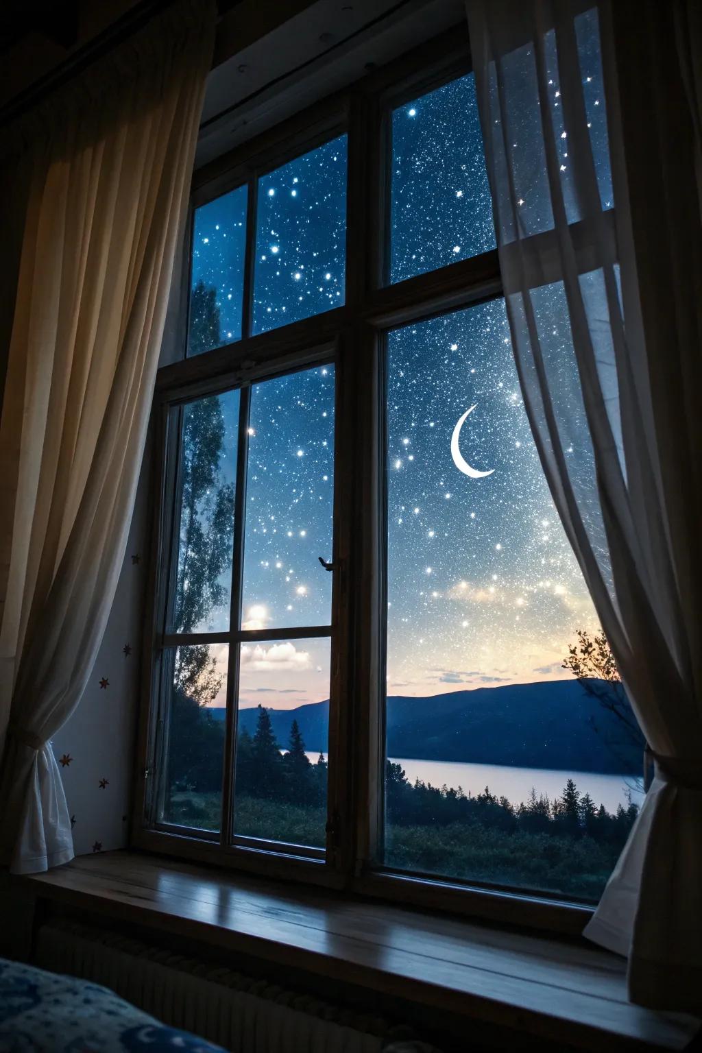 A starry night sky brings serenity to your home.